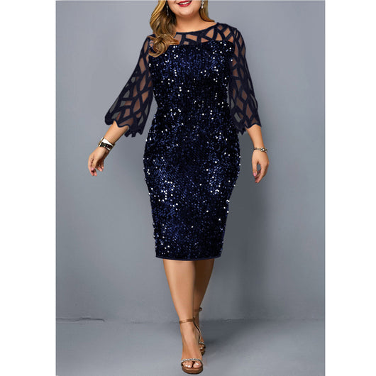 Vestido de Fiesta Talla Grande con Lentejuelas - Image 5