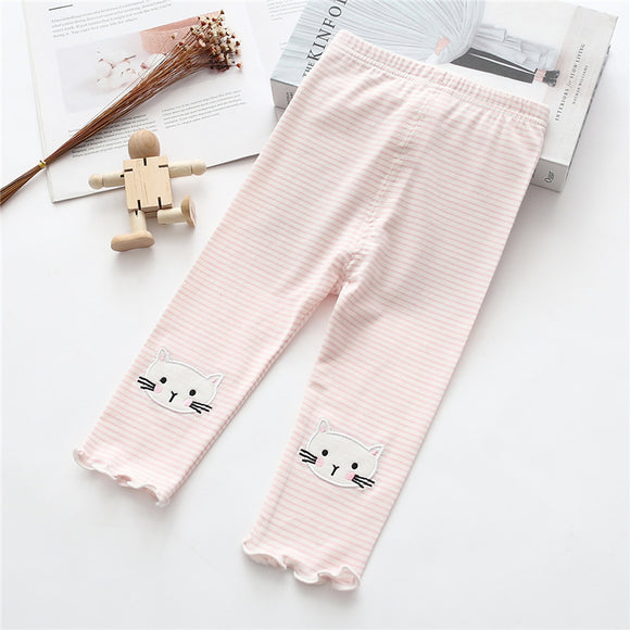 Leggings Infantiles a Rayas con Diseño de Conejito