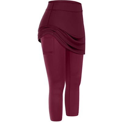 Leggings Capri Deportivos con Falda y Bolsillos para Mujer - Image 15