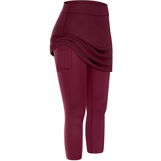 Leggings Capri Deportivos con Falda y Bolsillos para Mujer - Image 15