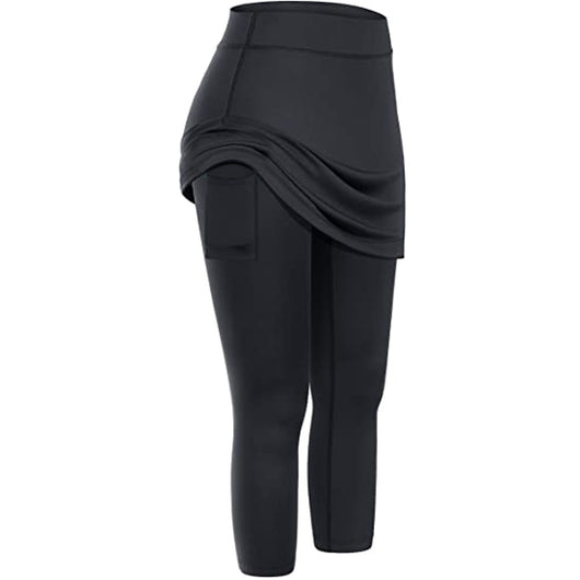 Leggings Capri Deportivos con Falda y Bolsillos para Mujer - Image 16