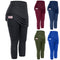 Leggings Capri Deportivos con Falda y Bolsillos para Mujer