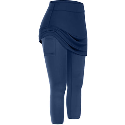 Leggings Capri Deportivos con Falda y Bolsillos para Mujer - Image 4