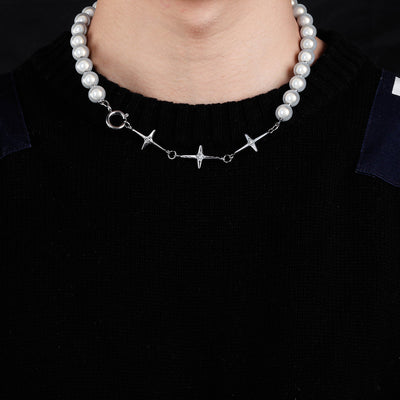 Collar Cadena Perla Reflectante con Costuras en Clavícula - Image 10
