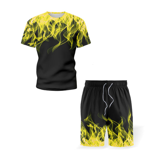 Conjunto Deportivo Hombre Verano - Camiseta Manga Corta Estampada Running Fitness