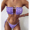 Bikini Sexy con Aberturas y Tanga Gruesa Moda de Playa