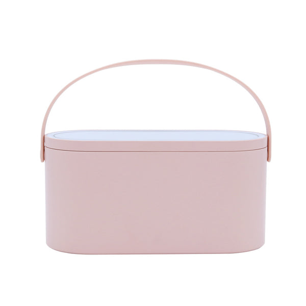 Espejo de Maquillaje Portátil LED Recargable con Caja de Almacenamiento