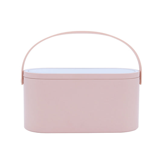 Espejo de Maquillaje Portátil LED Recargable con Caja de Almacenamiento