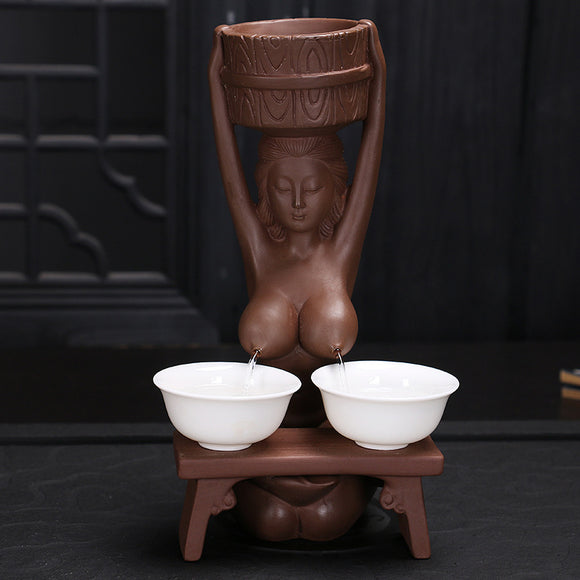 Quemador de Incienso Retro Hermanas Té con Leche - Difusor Aromático de Flujo Inverso