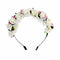 Corona de Flores Doble Fresa con Diadema de Flores Silvestres