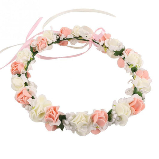 Corona de Flores Doble Fresa con Diadema de Flores Silvestres - Image 5