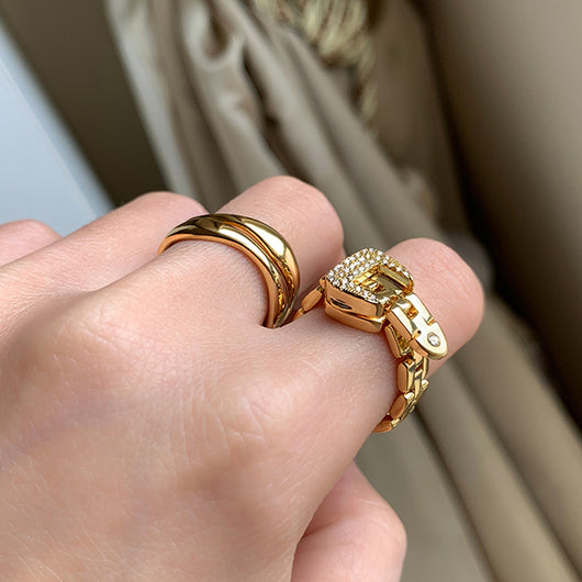 Anillo de Circonita con Hebilla Ajustable y Cadena Desmontable - Image 2