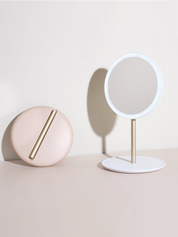 Espejo de Maquillaje Led Portátil Plegable con Luz Integrada