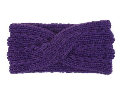 Cinta para el Cabello de Lana Acrílica Tejida Gruesa con Diseño Cruzado Diagonal - Image 43