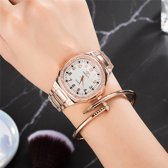 Reloj Elegante para Dama con Diamantes y Resistencia al Agua