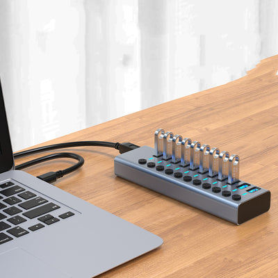 Divisor USB Multi-Interfaz con Interruptor Independiente y Fuente de Alimentación - Image 8