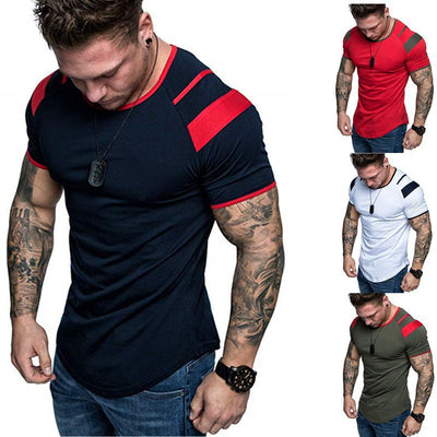 Camiseta Deportiva Ligera de Algodón para Hombre - Cuello Redondo Manga Corta