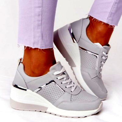 Tenis Plataforma con Cuña Casual - Malla Transpirable con Cordones - Image 11