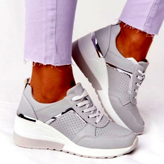 Tenis Plataforma con Cuña Casual - Malla Transpirable con Cordones - Image 11