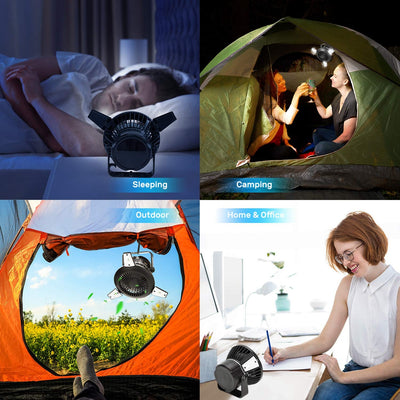 Ventilador Solar Portátil 5000mAh con LED - 4 Velocidades para Camping y Hogar - Image 18