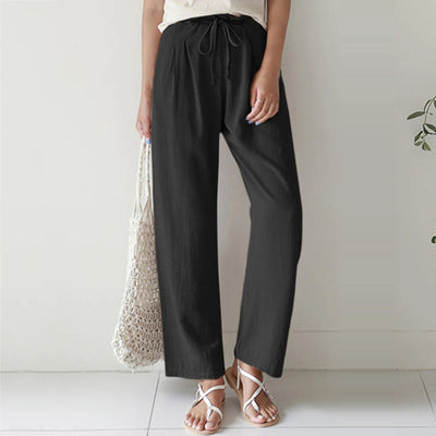 Pantalones de Lino y Algodón con Cintura Elástica para Mujer - Image 4