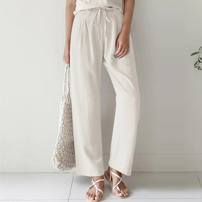 Pantalones de Lino y Algodón con Cintura Elástica para Mujer - Image 5