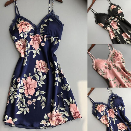 Camisón de Seda y Encaje para Dormir - Lencería Elegante para Mujer