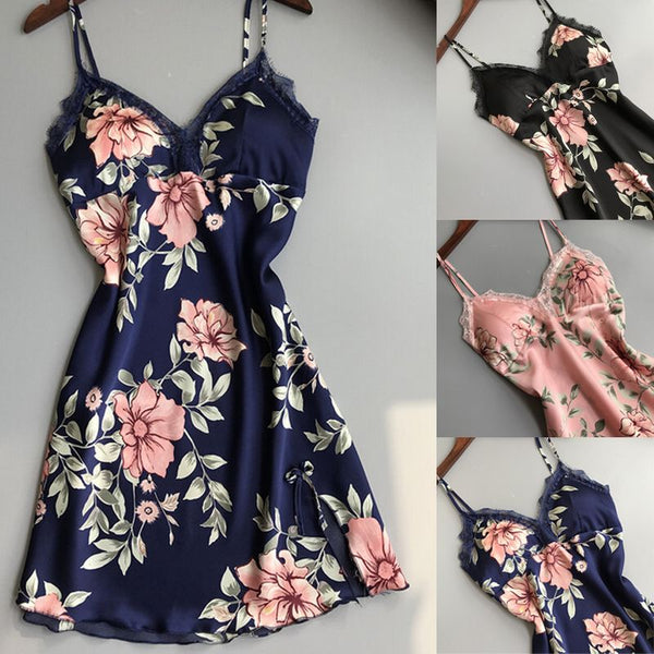 Camisón de Seda y Encaje para Dormir - Lencería Elegante para Mujer