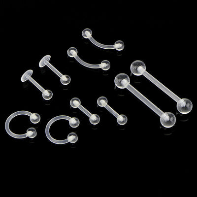 Set de 10 Piercings Acrílicos Invisibles - Multiuso para Ceja, Lengua, Labio y Nariz - Image 8