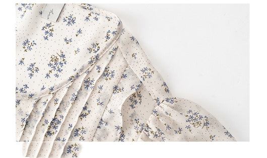 Blusa Chifón Floral Manga Corta Estilo Coreano Dulce y Elegante para Mujer Verano - Image 10