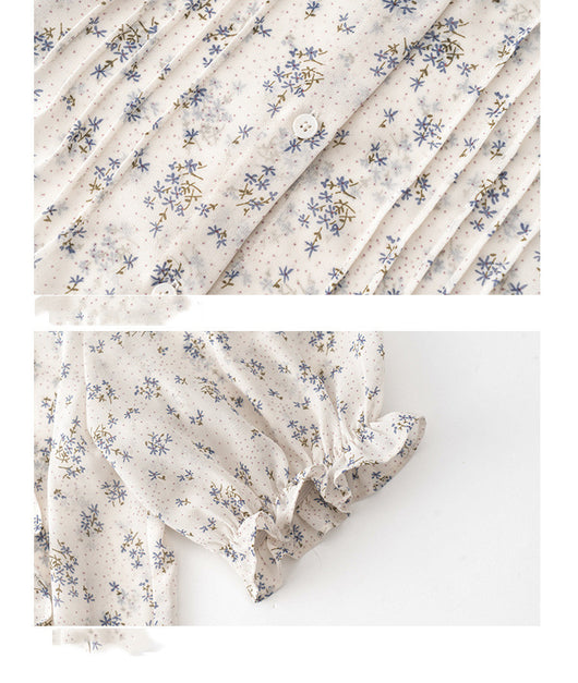 Blusa Chifón Floral Manga Corta Estilo Coreano Dulce y Elegante para Mujer Verano - Image 19