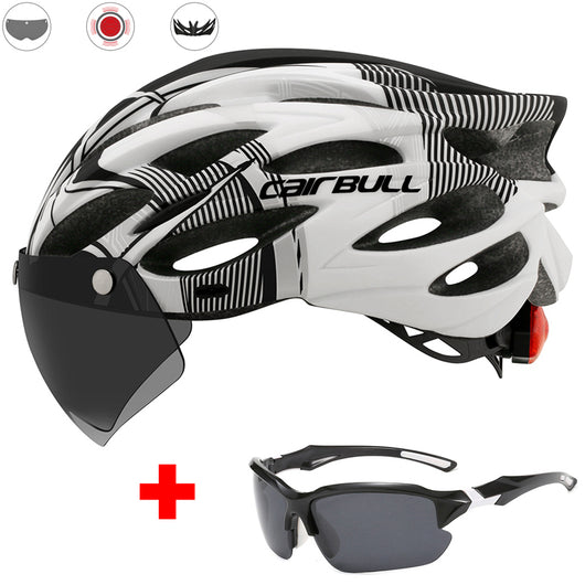 Casco de Ciclismo de Montaña con Visera, Lente Integrada y Luz Trasera - Image 2