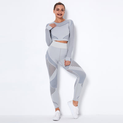 Conjunto de Yoga Absorbente sin Costuras con Manga Larga - Image 29