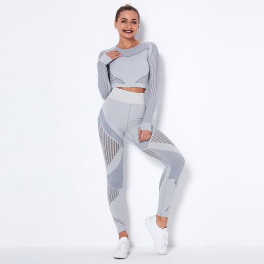 Conjunto de Yoga Absorbente sin Costuras con Manga Larga - Image 29