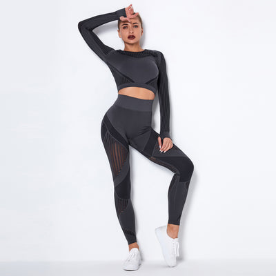Conjunto de Yoga Absorbente sin Costuras con Manga Larga - Image 31