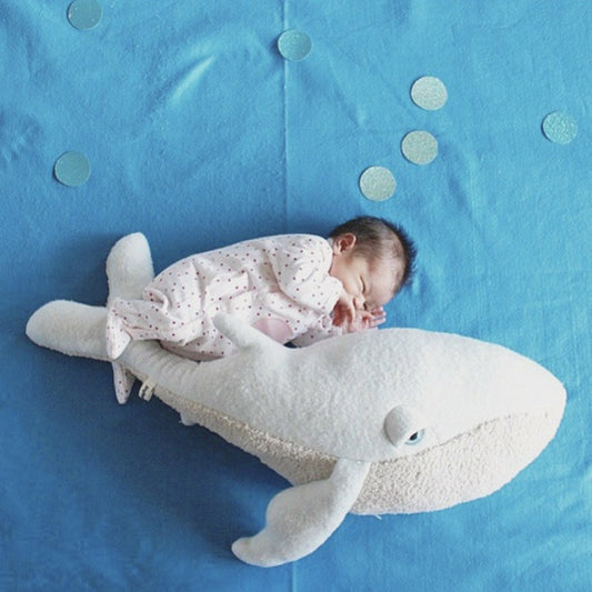 Almohada Suave Ballena y Delfín - Juguete de Peluche Marino para Bebés