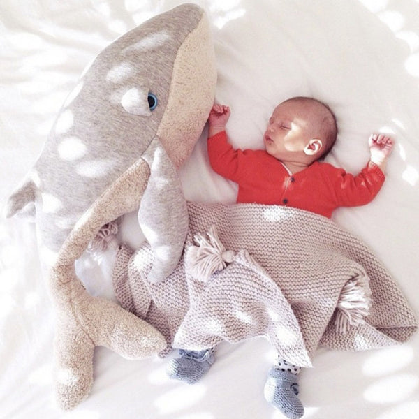 Almohada Suave Ballena y Delfín - Juguete de Peluche Marino para Bebés
