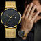 Reloj de Hombre con Calendario Acero Inoxidable Malla Metálica Cuarzo