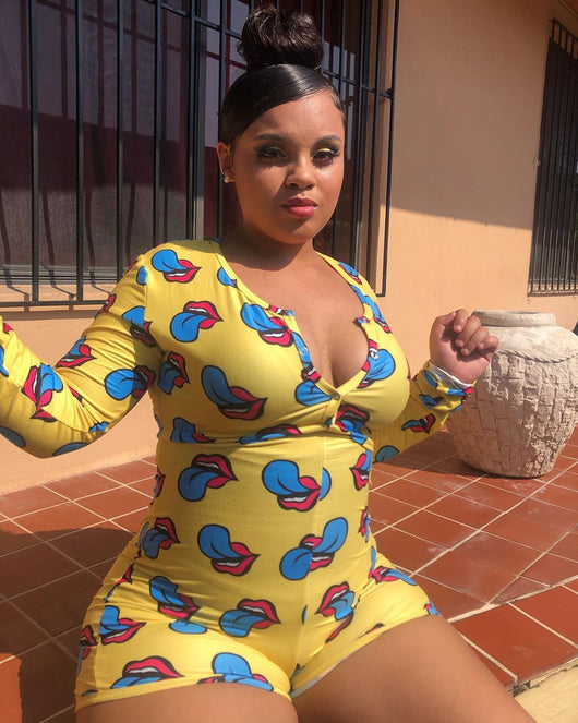 Pijama de Una Pieza Estampado Moderno Talla Grande Cómodo para Casa - Image 9