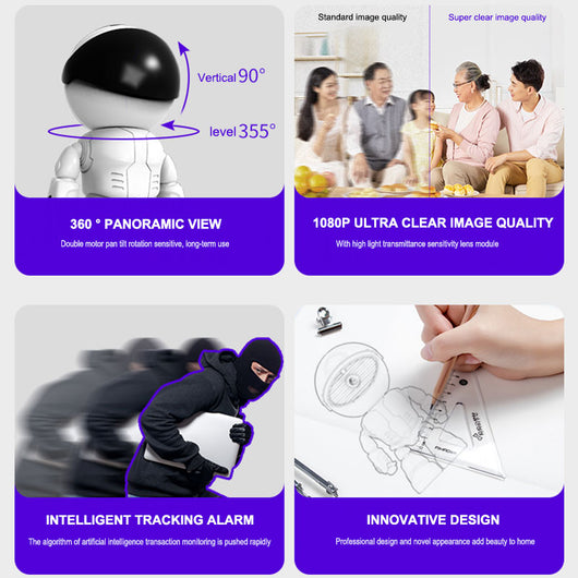 Cámara de Vigilancia WiFi Inteligente con Visión Nocturna para Hogar, Bebé y Mascotas - Image 13