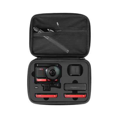 Dark gray rectangular sports camera bag with a black zipper and two pulls, designed for outdoor camera accessories. - Image 6