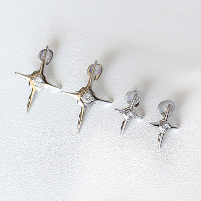 Pendientes de Cruz con Brillantes, Diseño Sencillo y Elegante - Image 4