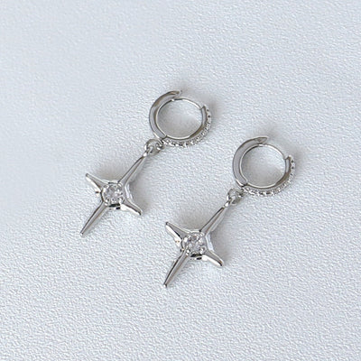 Pendientes de Cruz con Brillantes, Diseño Sencillo y Elegante - Image 2