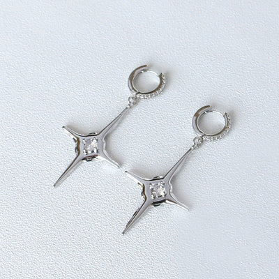 Pendientes de Cruz con Brillantes, Diseño Sencillo y Elegante