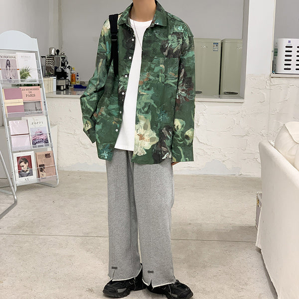 Chaqueta Larga Estampada con Volantes - Diseño Moderno y Versátil