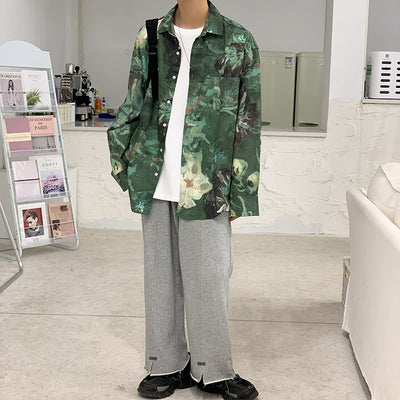 Chaqueta Larga Estampada con Volantes - Diseño Moderno y Versátil - Image 2