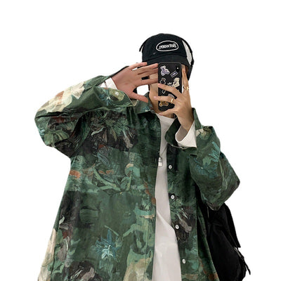 Chaqueta Larga Estampada con Volantes - Diseño Moderno y Versátil - Image 3