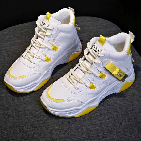 Tenis Deportivos Blancos para Mujer con Plataforma Chunky - Primavera Verano