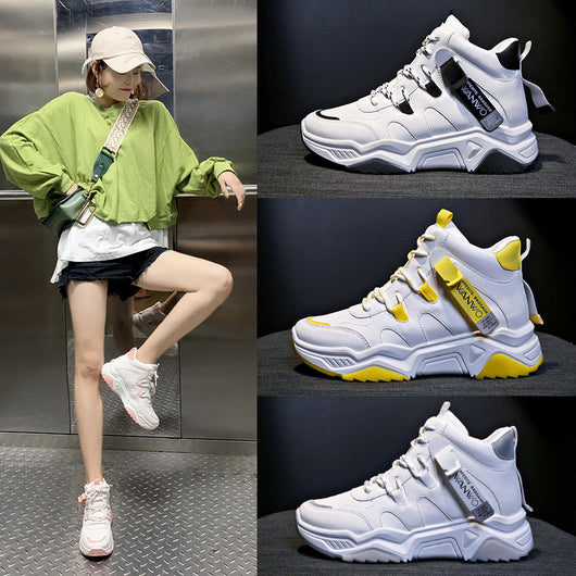 Tenis Deportivos Blancos para Mujer con Plataforma Chunky - Primavera Verano
