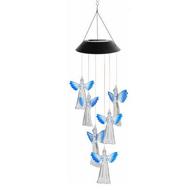 Lámpara Solar Cambia Colores con Carillón de Viento - Bola de Cristal Colibrí y Mariposa - Image 10